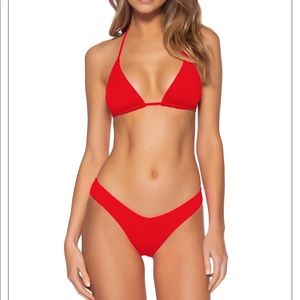 Flame Ruched Hipster Bikini Bottom & triangle top